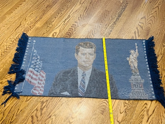 John F Kennedy Tapestry Carpet Rug Wall Hanging 38X20 President