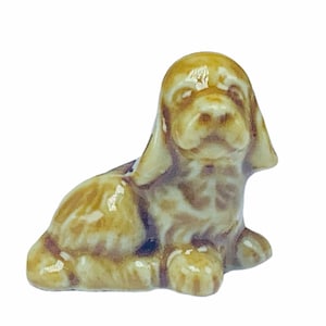 WADE WHIMSIES MINIATURE figurine whimsy England made vintage animal mcm vtg decor collectible red rose tea puppy dog golden cocker spaniel