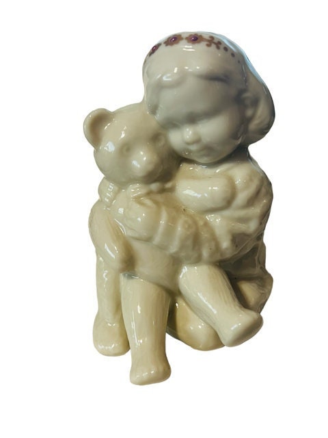 Lenox China Jewels girl teddy bear 1994 Figurine vtg sculpture limited tiara cub