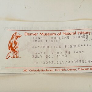 Die Rolling Stones Ticket Stub Vintage Musik Erinnerungsstücke Rockband Pop Country Metal Rap Ephemera Colorado CO 1993 Denver Museum Mick Jagger