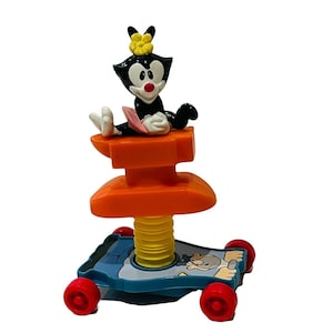 Animaniacs mini toy figure vtg Yakko Warner Wakko Dot pop up car bobble nodder