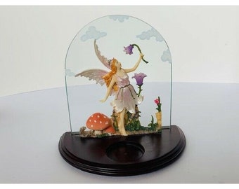 Fairy Figurine Candle Holder Pixie Flower Display candleholder gift decor glass