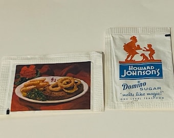 Domino Sugar Packet pubblicità carta vintage ephemera memorabilia segno motel hotel ristorante café Inn diner Howard Johnsons piatto di cibo 9