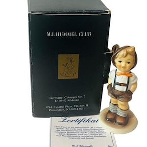 Hummel Goebel-beeldje vtg penpuntdoos coa W Germany #102 For Keeps 630 Pockets boy