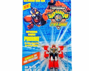 SAMURAI SYBER SQUAD 1994 Playmates toys action figure superhuman robot anime vintage Moc sealed vtg megavirus monster Phormo master BMC2