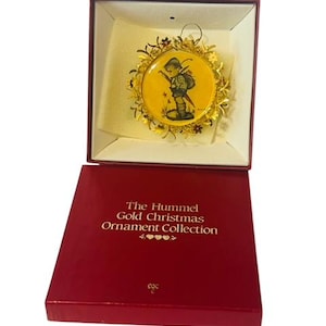 Danbury Mint Hummel Gold Christmas Ornament Goebel Figurine 1986 Looks Like Rain