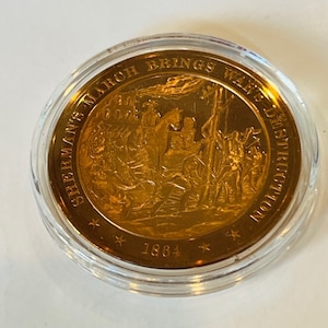 Franklin Mint Bronze Coin Medal History United States Shermans March 1864 war US