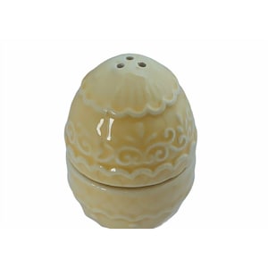 Salt Pepper Shakers Egg Easter mustard beige figurine faberge vtg decor gift mcm