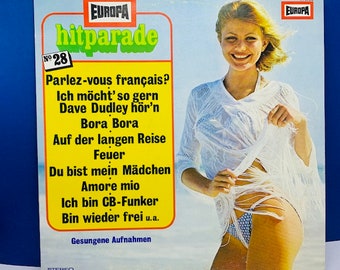 VINYL RECORD VINTAGE 33 rpm music album lp vtg cover sleeve mcm 12 inch 12" Europa Hitparade hit parade no 28 sexy Germany Aufnahmen