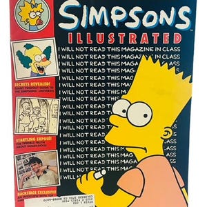 The Simpsons Illustrated Magazine Bart Homer 1991 Newsstand Chalkboard Spring