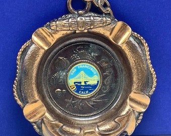 SAN FRANCISCO ASHTRAY vintage california ca ash tray ship boat anchor nautical marine golden gate bridge vtg mcm usa americana collectible