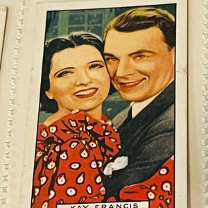 Gallaher Tobacco Card Partner Estrella de cine 1935 Kay Francis George Brent trading