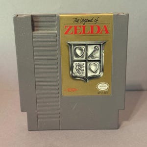 Vintage Nintendo Video Game NES Cartridge Japan 1985 Legend Zelda Gray Variant