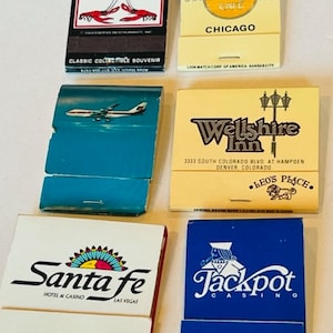 Match Holder Box matchbook vtg advertising LOT Airlines Wellshire Inn Jackpot M9