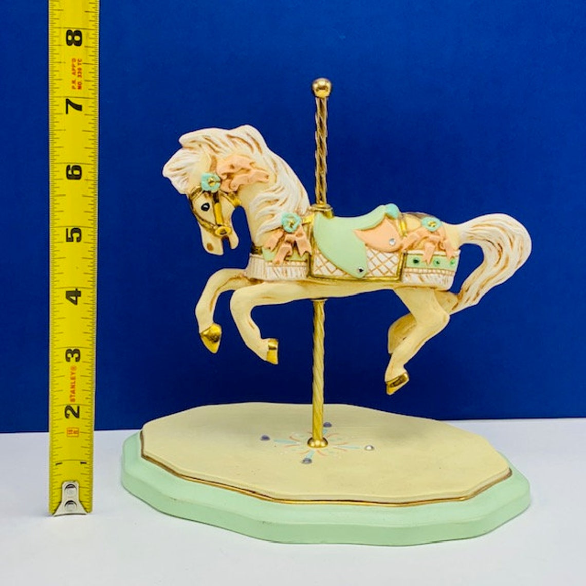CAROUSEL HORSE FIGURINE Signed Vintage Carnival Circus Statue Etsy