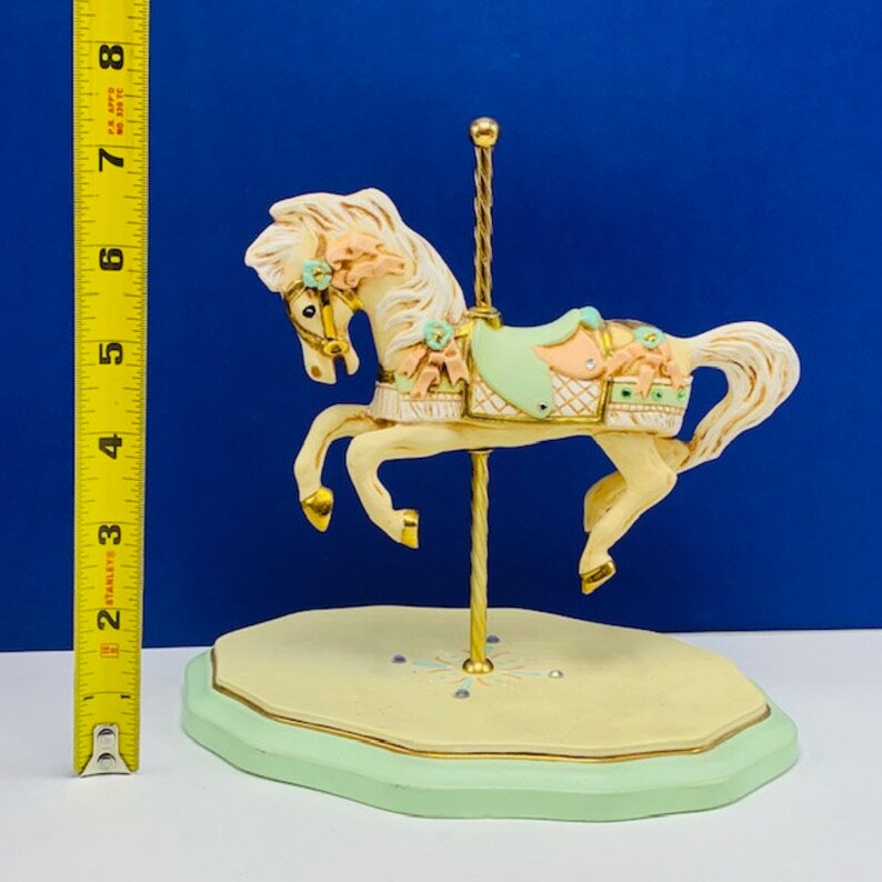 CAROUSEL HORSE FIGURINE Signed Vintage Carnival Circus Statue Etsy