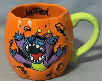 Lilo Stitch Kaffeebecher Tasse Happy Halloween Walt Disney Kürbis Souvenir Vintage