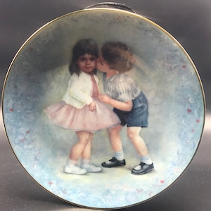 Vintage Collectible Plate &quot;First Kiss&quot; Rosemary Calder Calhoun&#39;s Collector&#39;s &#39;81