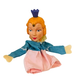 Hand Puppet toy 1969 Muppets Mr Rogers vtg antique Jim Henson Queen crown royal BM3