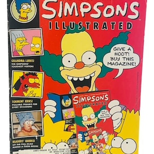The Simpsons Illustrated Magazine Bart Homer 1992 Newsstand Krusty Clown Winter