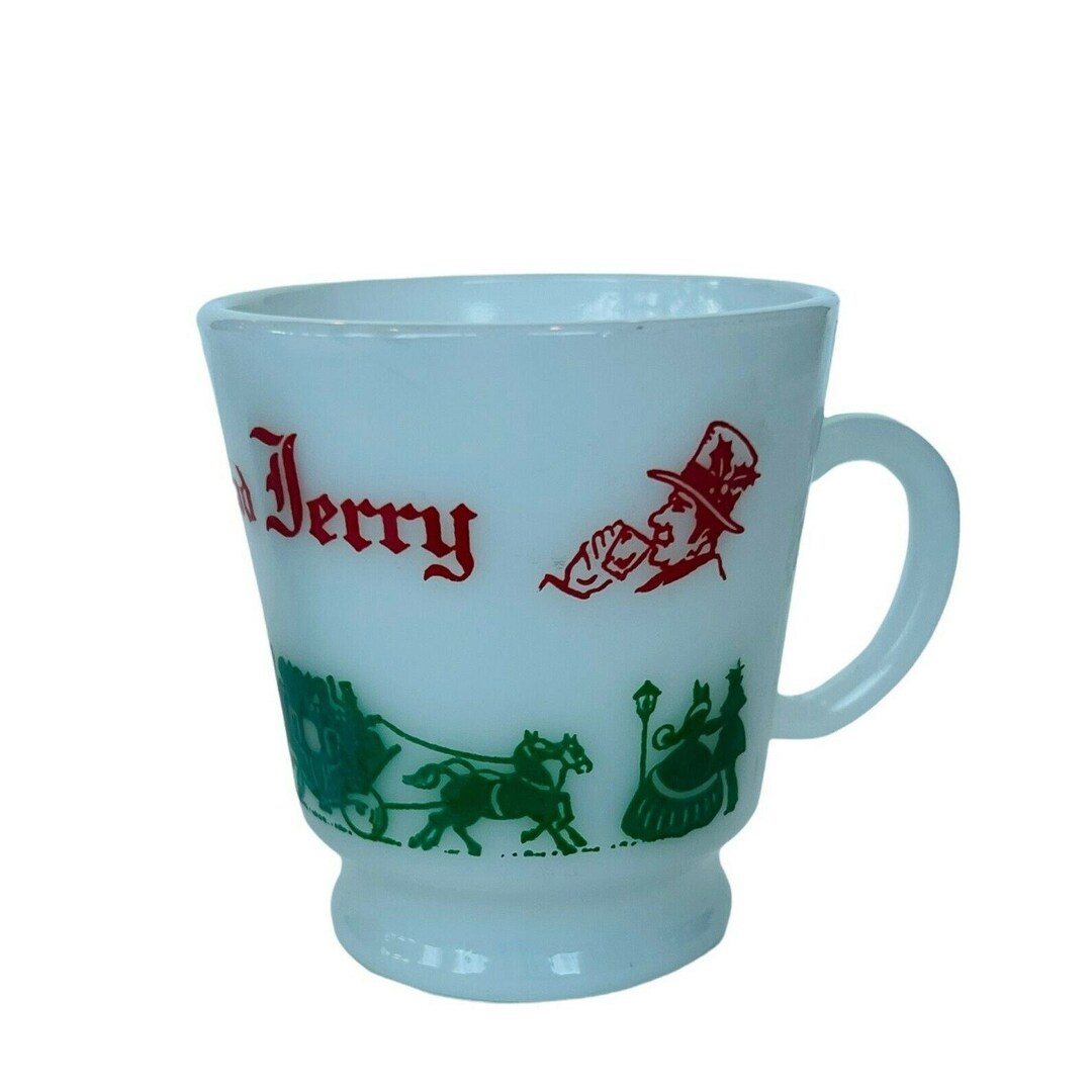 Holiday Egg Nog Mug Milk Glass Cup Tom Jerry Christmas Horse Etsy