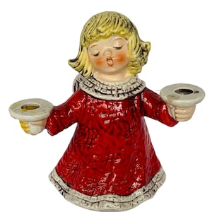 GOEBEL HUMMEL FIGURINE Candleholder candle holder vintage West Germany W sculpture statue decor Berta Christmas Angel dual double 1976