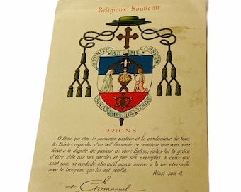 HOLY PRAYER CARD Vintage katholischen Christian Jesus Maria Papier antike Ephemera Kirche Geschenk Dekor 1935 Deutschland WW1 Religieux Souvenir Prionen