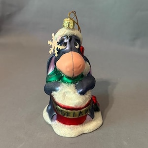 Vintage Bourriquet Disney Store Décoration de Noël Figurine Winnie l&#39;ourson Flocons de neige
