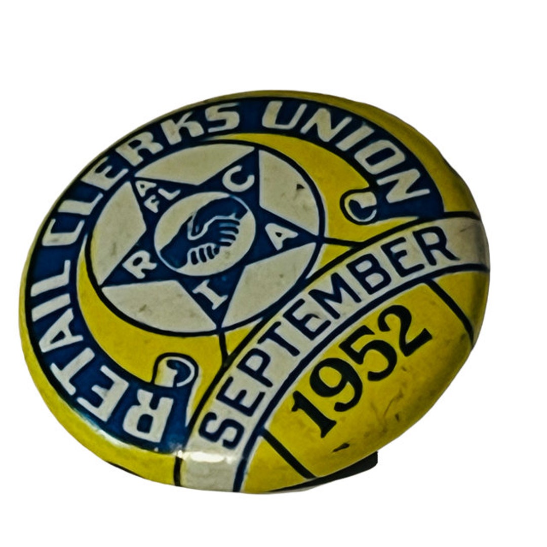 Equity Union Button Pin Retail Clerks Trade Union Pin Button Pinback Bastian Bros Vtg September ...