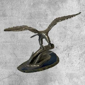 Vintage Pewter Bald Eagle Signed Ray Lamb Figure Figurine Falcon Bird Hawk Gift