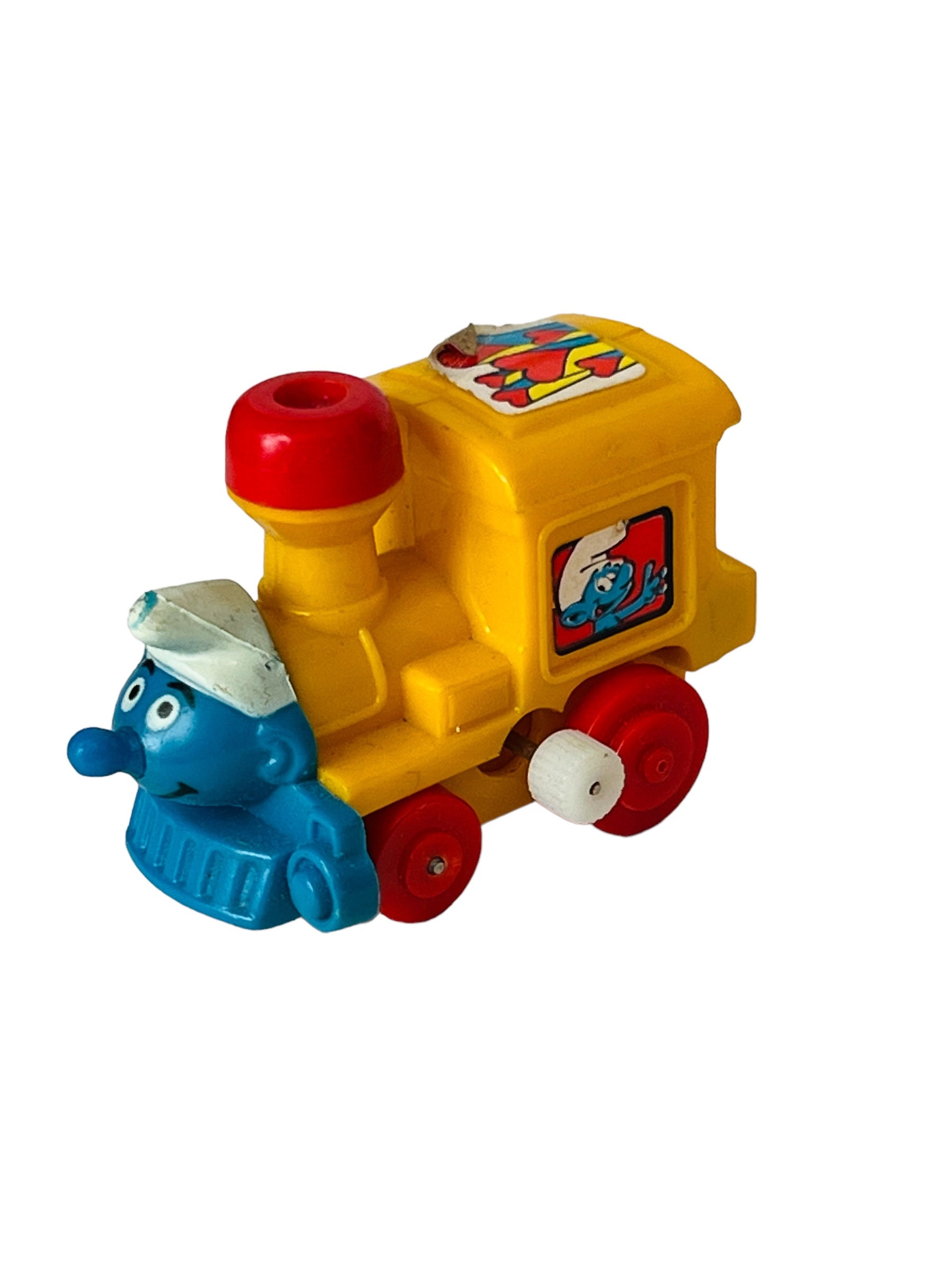 Smurfs Train Smurfs Vtg Toy Figure Peyo Schleich W Germany Wind up 1982 Choo Train ...