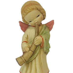 Anri Ferrandiz Italy Hand Carved Figurine Vtg Signed Angel Shofar Trumpet Horn