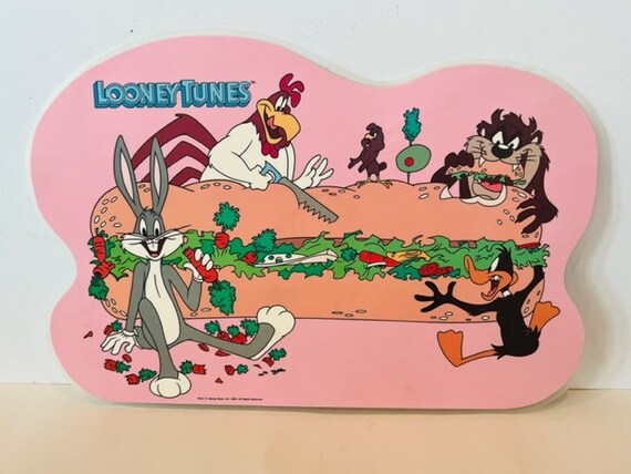 Looney Tunes Placemat Vtg Cartoon Place Mat 17X12 Bugs Bunny Taz