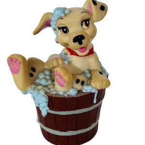 101 Dalmatians Figurine vtg Walt Disney Lucky Pongo Spot Cruella Bath Tub rubber