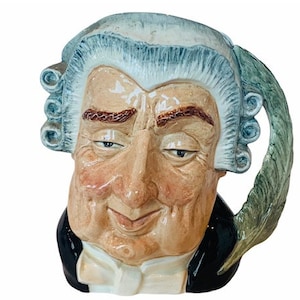 Royal Doulton toby mug cup jug figurine vintage antique Large Limited England gift decor vtg mcm 1958 The Lawyer wig whig