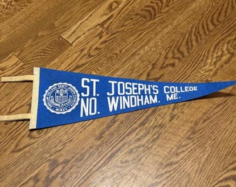 Vintage Pennant Flag Historical Memorabilia 1960s St Josephs College Windham ME Maine