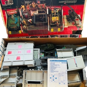 Headquarters Command Center 1983 Gi Joe Cobra ARAH Figure Hasbro COMPLETE vtg set lot box cover cut out