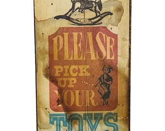 Bar Sign Wood vtg Advertising Beer Man Cave 8X4 Management Pick Up Toys Notice AC1