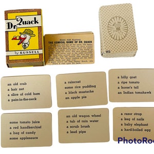 Russell Big Little Card Game 1939 vtg biblioteca antiga EUA vol 3 Dr Quack Doctor AC1