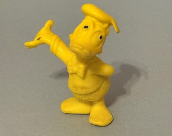 Vintage Walt Disney Productions Toy Figure Hong Kong Figurine Donald Duck Yellow