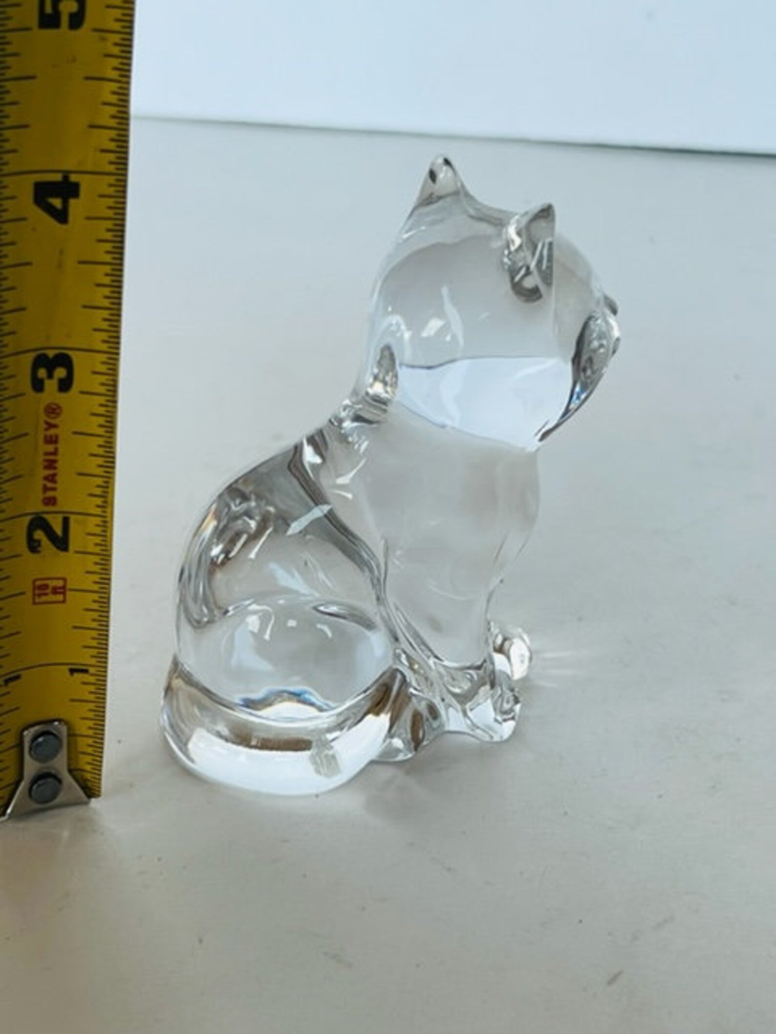 Cat Kitten Figurine Sculpture Vtg Glass Crystal Paperweight - Etsy