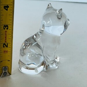 Cat Kitten Figurine Sculpture Vtg Glass Crystal Paperweight