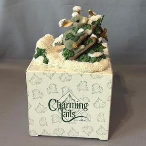 Vintage Charming Tails Figurine Mouse Fitz Floyd Christmas Who Put Tree There