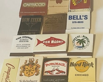 Match Holder matchbook vtg publicidad LOT M35 Schonburg Cheers Broadmoor Buffet