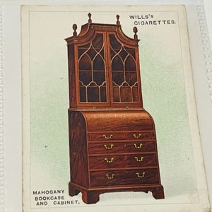 Wills HO Tabakskaart WD Oude Meubels Verkoper Sample 1923 Mahonie Bookcase UK kast
