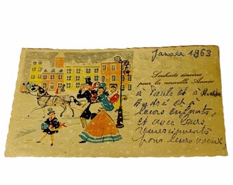 HOLY PRAYER CARD vintage Catholic Christian Jesus Christ God Mary paper antique ephemera church gift decor Paris France 1963 annee winter