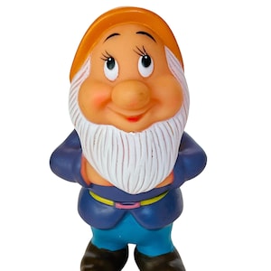 Walt Disney toy figure squeaky Snow White Seven 7 Dwarfs vtg figurine Sneezy vtg