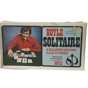 Hoyle Solitaire Playing Card Deck Game Vtg SIGILLATO IN FABBRICA libro Stancraft anni '70