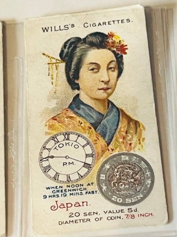 cigarette card valuations near me Wills Time Money Cigarette Tobacco Trading Card 1908 WD Bristol HO Japan  Tokyo
