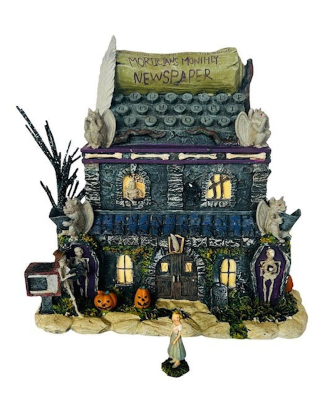 The Munsters Hawthorne Village Mortician Monthly Newspaper Marilyn